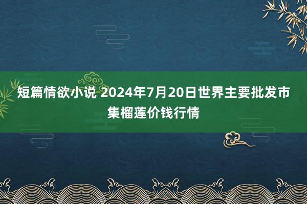 短篇情欲小说 2024年7月20日世界主要批发市集榴莲价钱行情