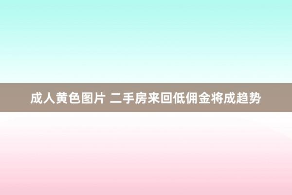 成人黄色图片 二手房来回低佣金将成趋势