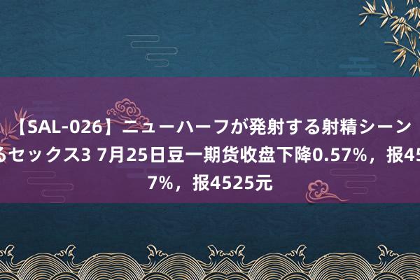 【SAL-026】ニューハーフが発射する射精シーンがあるセックス3 7月25日豆一期货收盘下降0.57%，报4525元