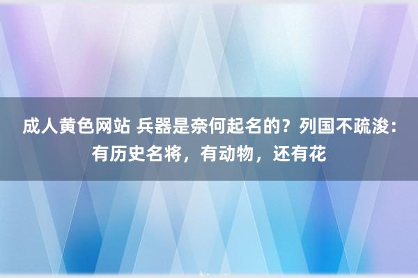 成人黄色网站 兵器是奈何起名的？列国不疏浚：有历史名将，有动物，还有花