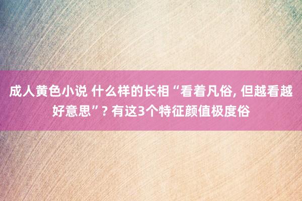 成人黄色小说 什么样的长相“看着凡俗， 但越看越好意思”? 有这3个特征颜值极度俗