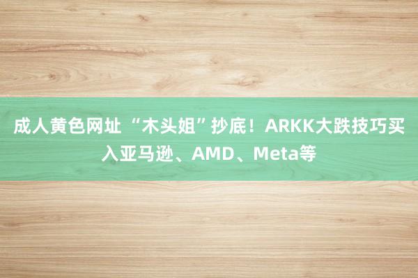 成人黄色网址 “木头姐”抄底！ARKK大跌技巧买入亚马逊、AMD、Meta等