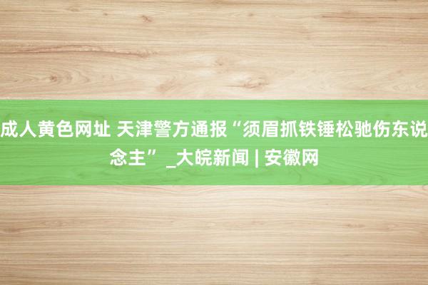 成人黄色网址 天津警方通报“须眉抓铁锤松驰伤东说念主” _大皖新闻 | 安徽网