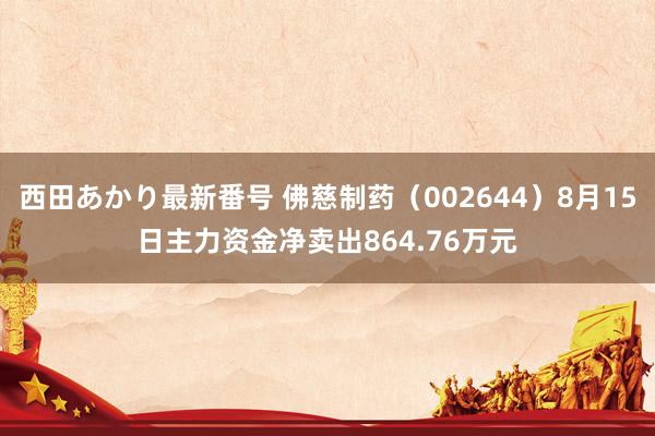 西田あかり最新番号 佛慈制药（002644）8月15日主力资金净卖出864.76万元