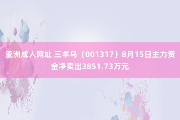 亚洲成人网址 三羊马（001317）8月15日主力资金净卖出3851.73万元