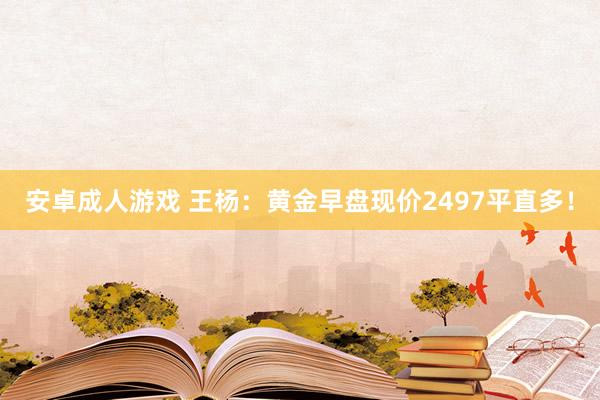 安卓成人游戏 王杨：黄金早盘现价2497平直多！