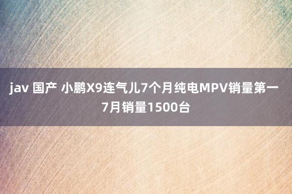 jav 国产 小鹏X9连气儿7个月纯电MPV销量第一 7月销量1500台