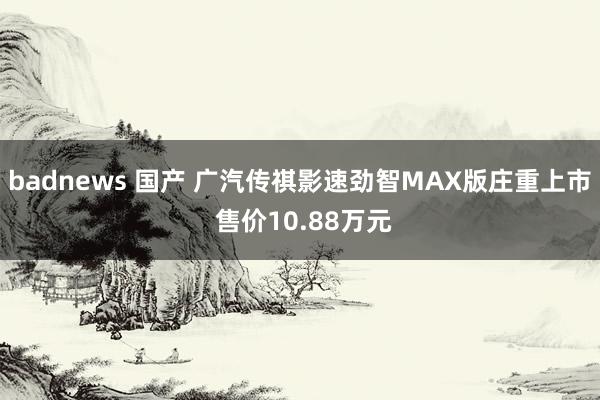 badnews 国产 广汽传祺影速劲智MAX版庄重上市 售价10.88万元