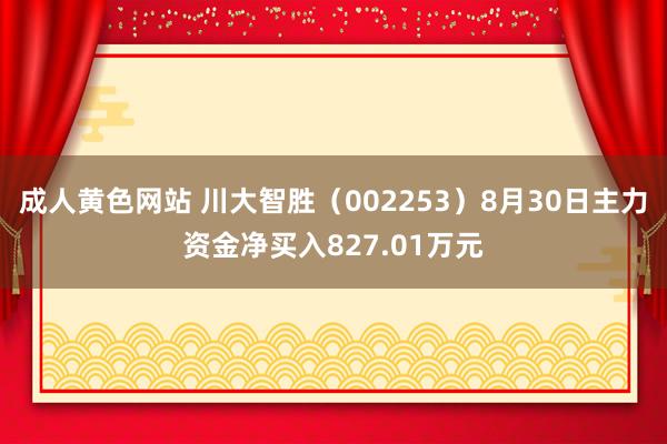 成人黄色网站 川大智胜（002253）8月30日主力资金净买入827.01万元