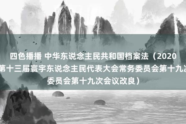 四色播播 中华东说念主民共和国档案法（2020年6月20日第十三届寰宇东说念主民代表大会常务委员会第十九次会议改良）