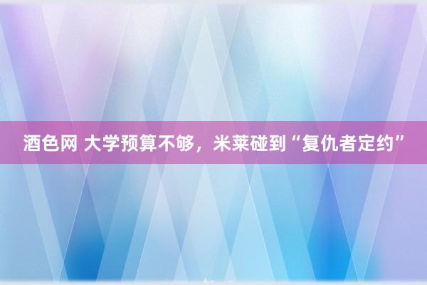 酒色网 大学预算不够，米莱碰到“复仇者定约”