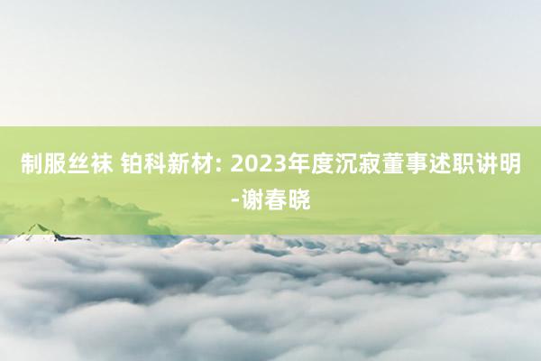 制服丝袜 铂科新材: 2023年度沉寂董事述职讲明-谢春晓