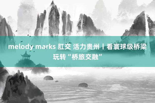 melody marks 肛交 活力贵州丨看寰球级桥梁玩转“桥旅交融”