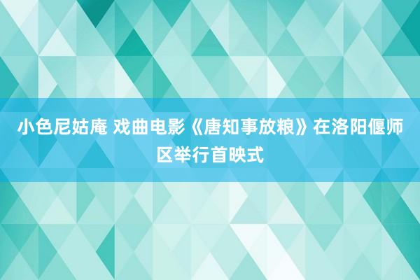 小色尼姑庵 戏曲电影《唐知事放粮》在洛阳偃师区举行首映式